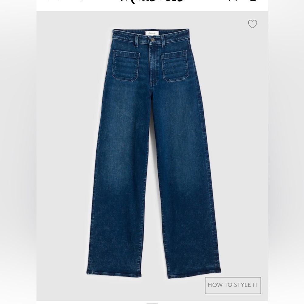 Madewell Curvy Emmett Wide-Leg Dark Jeans